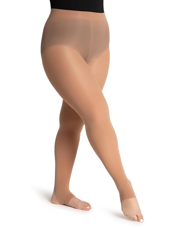 Capezio Ultra Soft Self Knit Waistband Stirrup Tight, Light Suntan, 3X4 by Capezio - Used condition - US$14.07