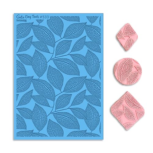 GOTO CLAY TOOLS Dotted Leaves Texture Sheets for Polymer Clay, Achieves The Same Texture as a Polymer Clay Roller, Leaf Texture mat for Polymer Clay – TM-533