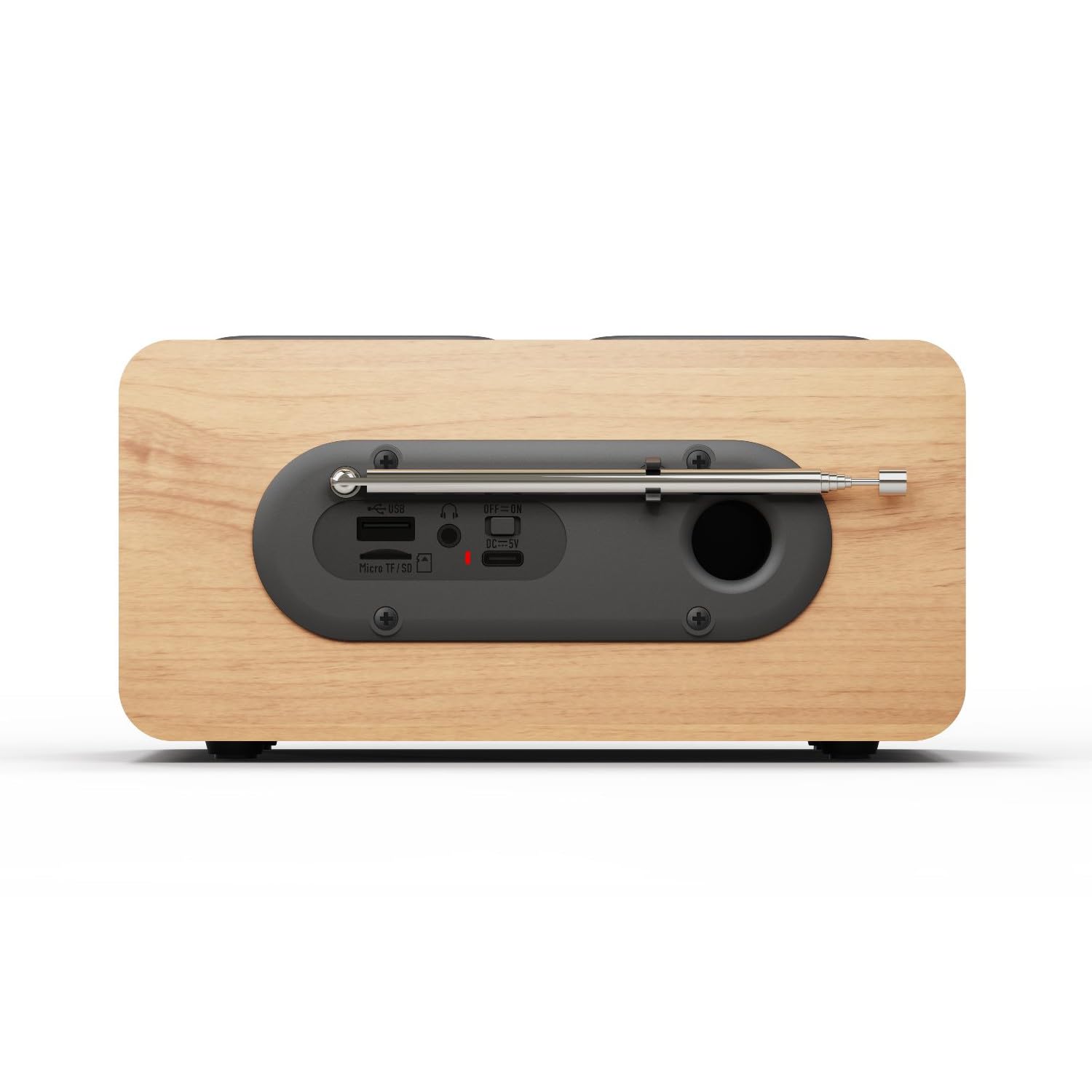 Blaupunkt DR10CR Radio portátil Dab+ FM, Bluetooth 5.3, Reproductor USB/microSD, Pantalla LCD, Doble Alarma, batería de 1800 mAh, Carcasa de Madera, Mando a Distancia, Salida para Auriculares