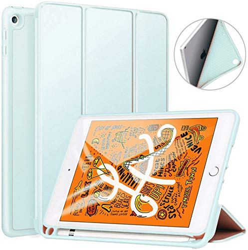 Image of Oaky Case Compatible for Apple iPad mini 5th Gen 2019 Trifold Stand Cover Pencil Holder Auto Sleep /Wake for iPad mini 5 7.9 inch 2019 Cover [Model - A2133 A2124 A2125 A2126] - Sky Blue