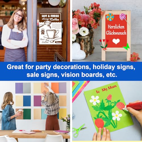 Image of 10 Pcs Poster Board Colorful Paper 12x18, ROOKEA Vision Boards Bulk Blank Graphic Display Posterboard Card Paper for Kids School Classroom Arts Craft Projects Drawing Scrapbooking
