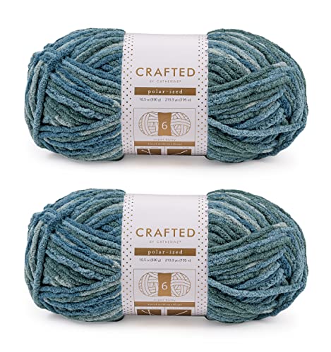 Image of Crafted By Catherine Blanket Multi Yarn - 2 Pack (213 Yards Each Skein), Sea Multi, Gauge 6 Super Bulky