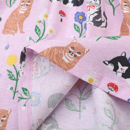 Image of Girls Cotton Long Sleeve Casual Cartoon Appliques Striped Jersey Dresses