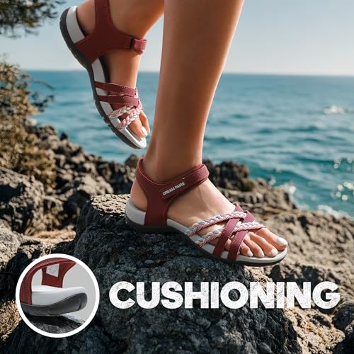 Image of DREAM PAIRS Womens Sandals Light Weight Hiking Sandals for Women Comfortable Athletic Quick-Drying Walking Hiking Water Sandals