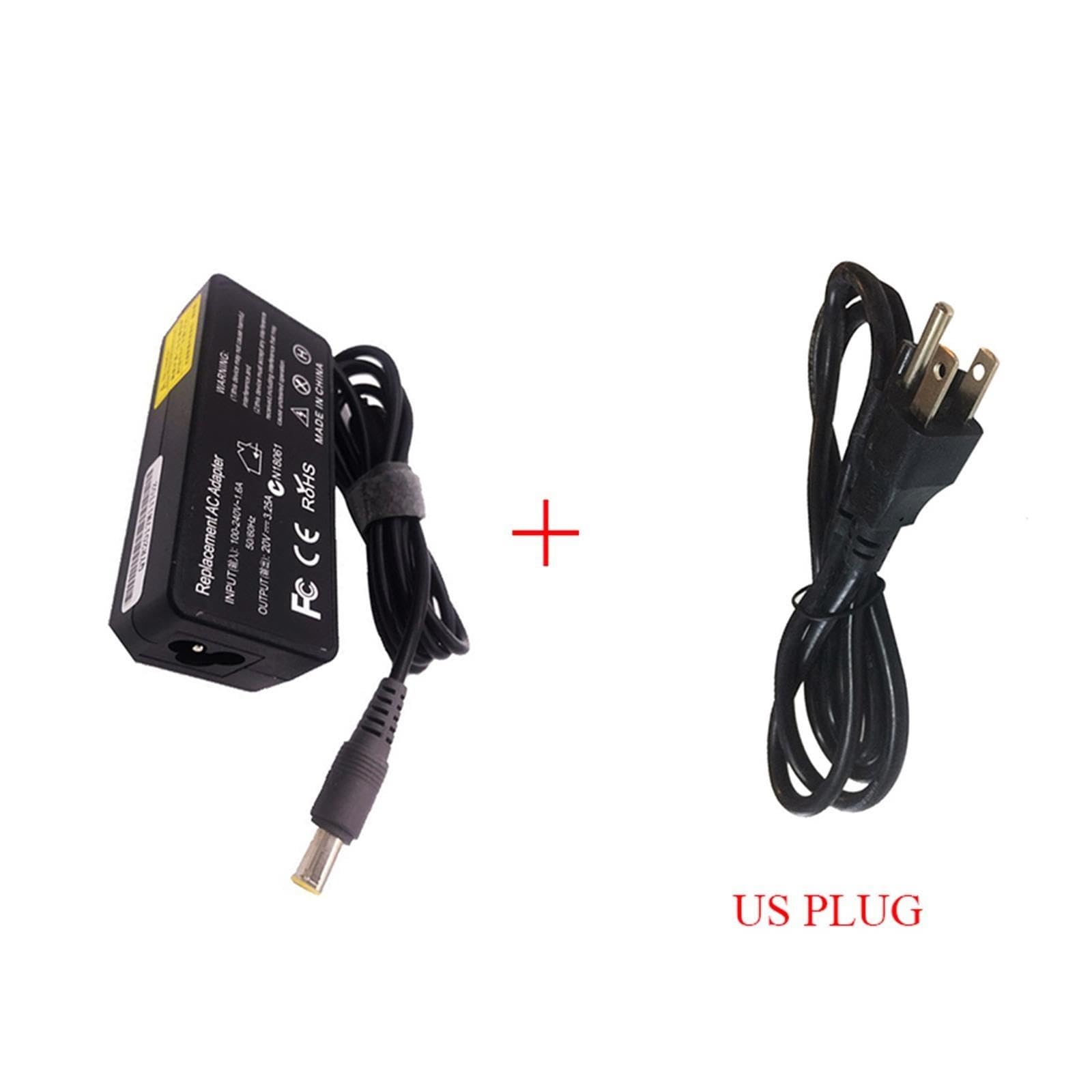 Adaptador De Regazo De CA De 20 V, 3,25 A, 65 W, 7,9 X 5,5 Mm, 8 Pines, Compatible con ThinkPad, Compatible con IBM, Cargador C100 C200 N200 X200 X300 R400 R500 T410 T510 V100 V200(with US Plug)