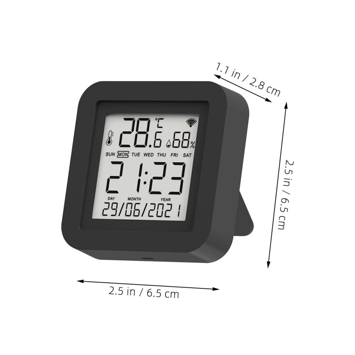 OSALADI 1 juego Termómetro Digital Higrómetro de Escritorio Medidor de Temperatura y USB Compacto para Hogar Oficina y Reptiles Alta Precisión Consumo Energético