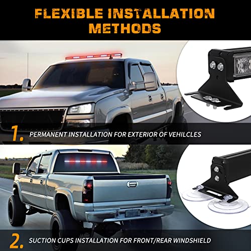 Xridonsen 35 Inch Traffic Advisor Red White Emergency Light Bar 48 Led Strobe Lights Safety Hazard Warning Lights Front/Rear Window W/Display Controller For Volunteer Firefighter Vehicles Fire Pov #TOP5
