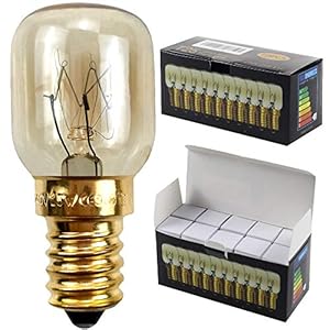 Kleine gloeilamp voor magnetron/oven, 10 stuks/verpakking, SES/E14-schroeffitting, voor maximaal 300 graden, E14 25.00W 240.00V