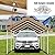 Carport Canopy 10'x20' Replacement Cover, Waterproof & UV Protected Garage Top Tarp Shelter Cover with Ball Bungee Cords, Car Cover Tent (Frame is not Included)