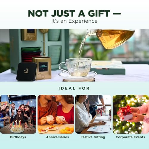 Image of CHAYAM Assorted Gift Box Hamper with Cup & Brass Infuser |10 Tea Bags, Chamomile Herbal, 2 Premium Kulhad Cups | Wellness Tea Gift Set for Tea Lovers | Indian Gift for Foreigners