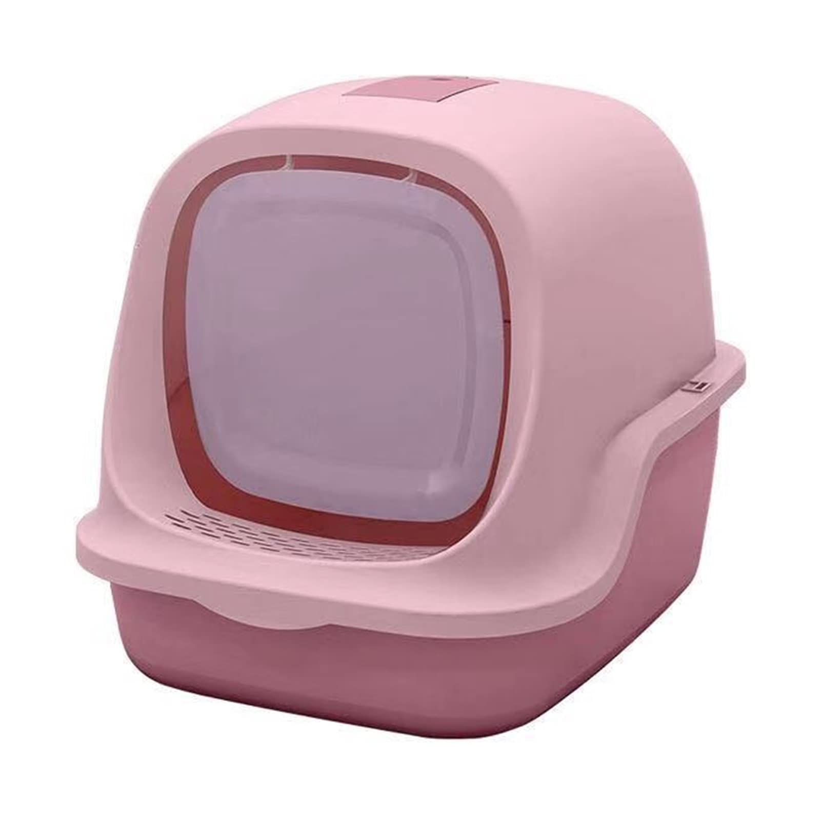 Lettiera per Gatti Cat Lettiera Box Grande Toilette Cat Chiusa con Copertura Trasparente Porta Brush-Proof Letter Box Forniture per Animali Domestici Toilette per Gatti (Color : Pink)