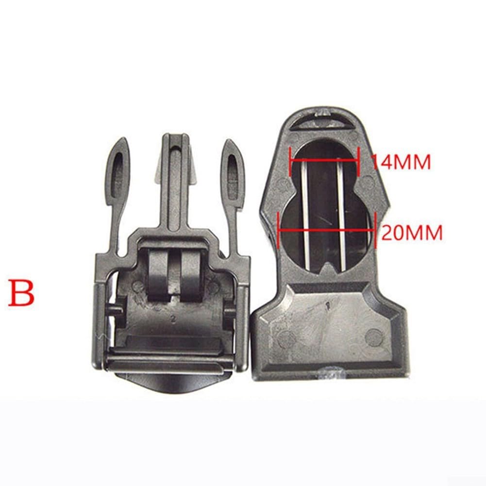 2 fibbie di ricambio a sgancio rapido per cinghie per pinne da immersione, adatte per la maggior parte delle pinne da nuoto e da immersione, materiale plastico (B)