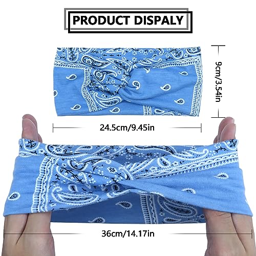 Kavya Wide Hair bands for Women Boho Headbands for Women's Hair Elastic Soft 6 Pieces Headband Print Head bands Adult Women Accessories Yoga Sports Hairband Multicoloured Thin Headscarf - Image 4