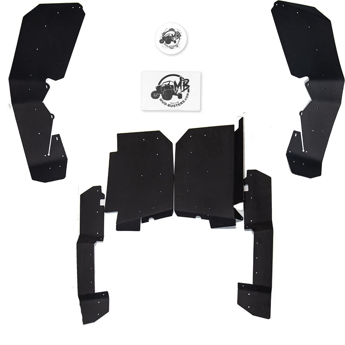 MudBusters Super Max Coverage Fender Flares with Dump Bed Mudguards for 2016-2019 Can Am Defender Side-by-Side UTVs