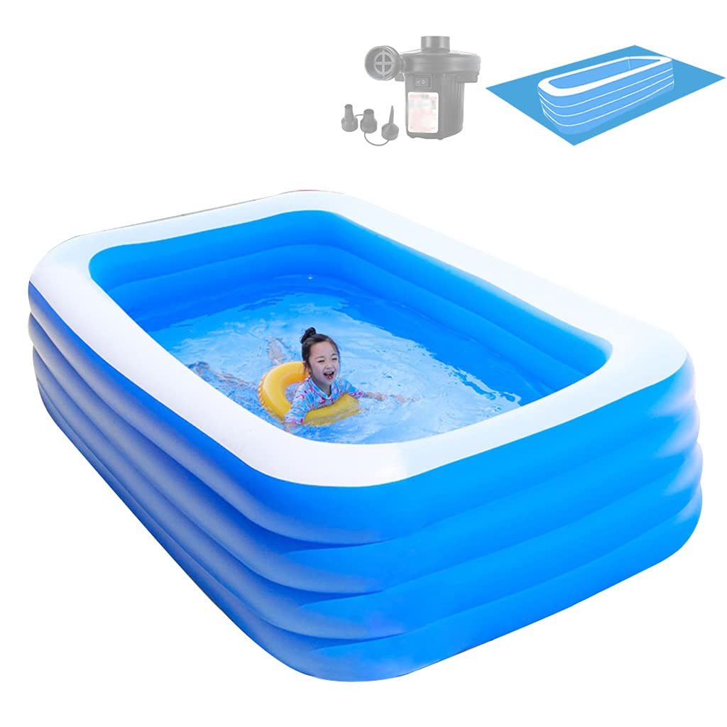 Piscinas Desmontables Piscinas Hinchables con Bomba De Aire Grandes Rectangulares Piscina Inflable Infantil Balcon para NiñOs, Adultos, Familias, Parque Acuatico GJXJY203