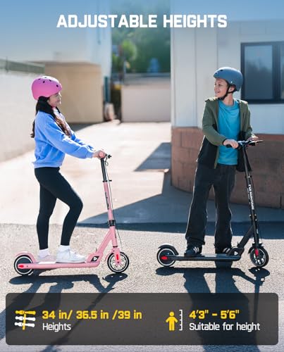 FanttikRide T9 Electric Scooter for Kids 4.3-5.6 ft, 7/10/12 MPH, LED Battery Level, Height Adjustable and Foldable, Electric Scooter for Kids, 200W Motor, Up to 40 mins