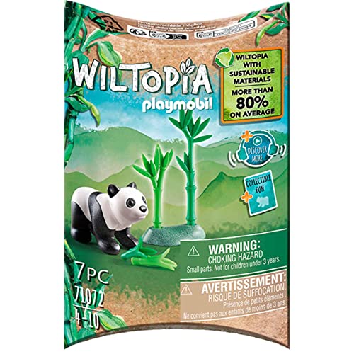 Playmobil 71072 Bébé Panda - Wiltopia - Carte d'animaux à Collectionner - Gamme Wiltopia avec Plus de 80% de matériaux recyclés ou biosourcés en Moyenne...