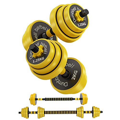 wuyule 44LB Adjustable Dumbbells Weight Set, Dumbbell Barbell 2 in 1, Dumbbells Barbell Set with Rubbery Protective Cover, Barbell Set with Connecting Rod for Men, Women, Beginners, Home