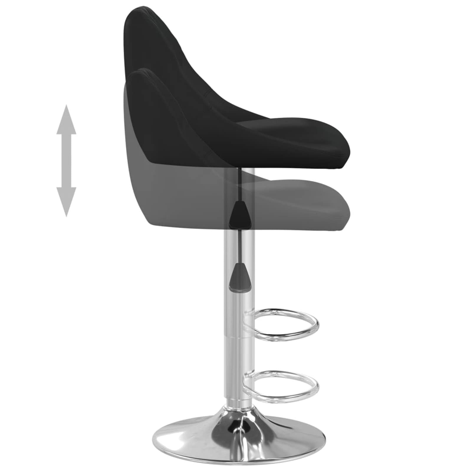 Homgoday Taburetes de bar, 2 unidades, color negro, de piel sintética, silla de oficina, silla de oficina, bar, silla de escritorio, para dormitorio o salón
