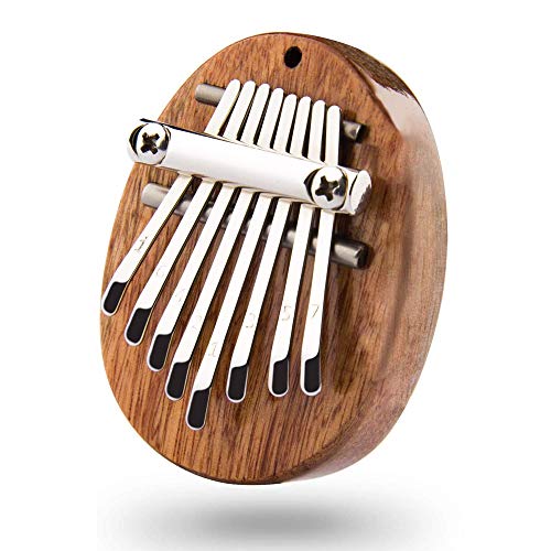 Mini Kalimba de 8 teclas, piano de dedo de madera maciza, piano de pulgar musical portátil Marimba con cordón, regalo para niños adultos principiantes profesionales Cover