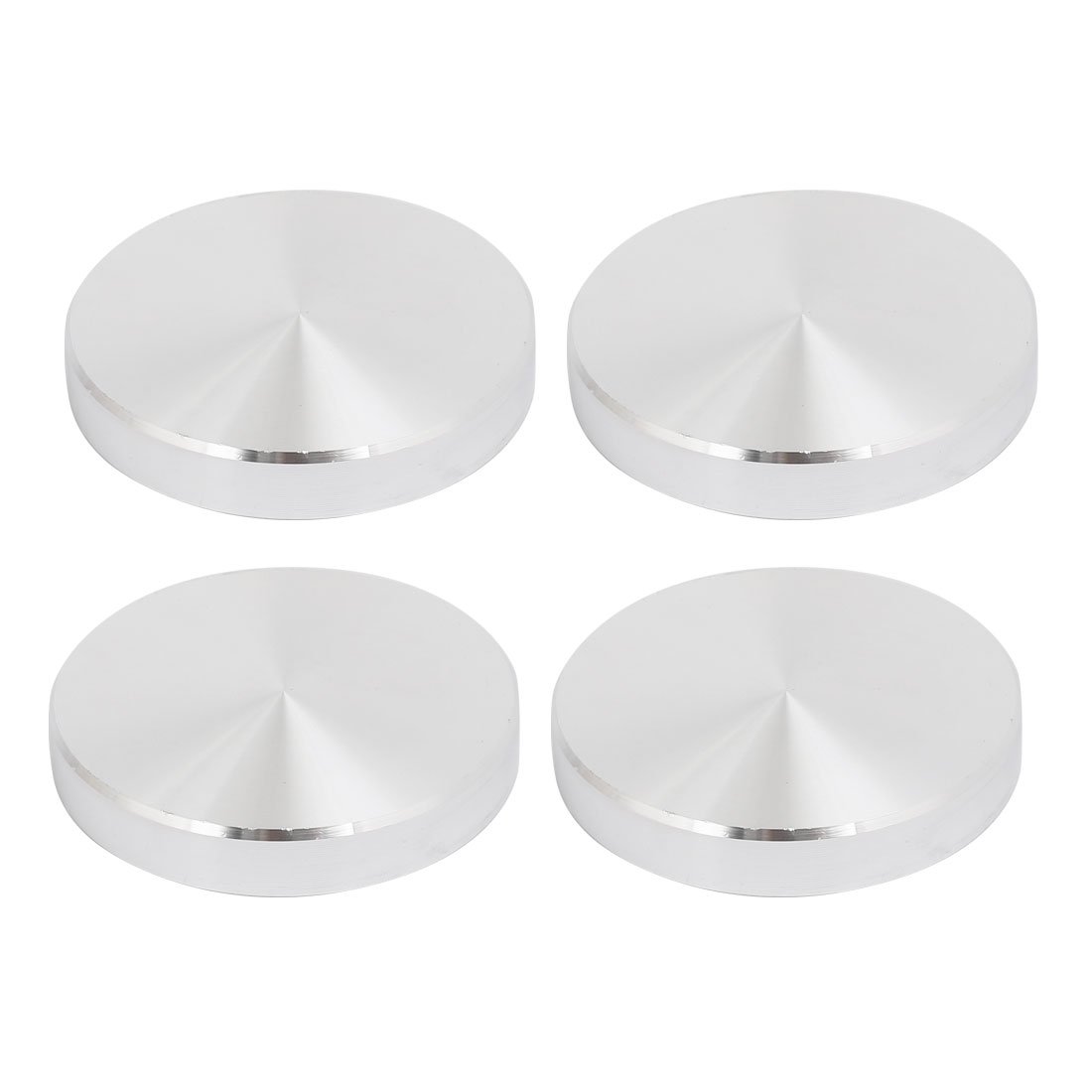 Uxcell Silver Sourcingmap 4Pcs 60Mm Dia 10Mm Thickness M10 Thread Aluminum Disc Hardware For Glass Table