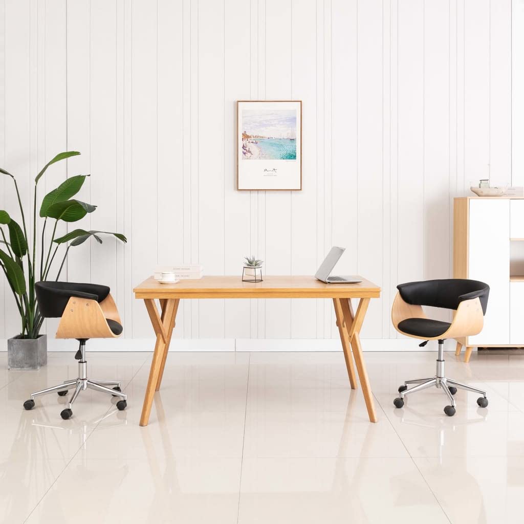 2 sillas de comedor giratorias de 360 grados de piel sintética, altura regulable, silla de escritorio con resorte de gas, ergonómicas acolchadas para salón o oficina