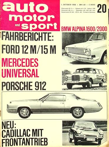 Echte, historische Zeitschrift von 1966 - Garantiert 60 Jahre alt - Personalisiertes Geschenk 60. Geburtstag Mann - Original aus 1966 - Die Geschenkidee für Männer - Auto Motor Sport 20/1966