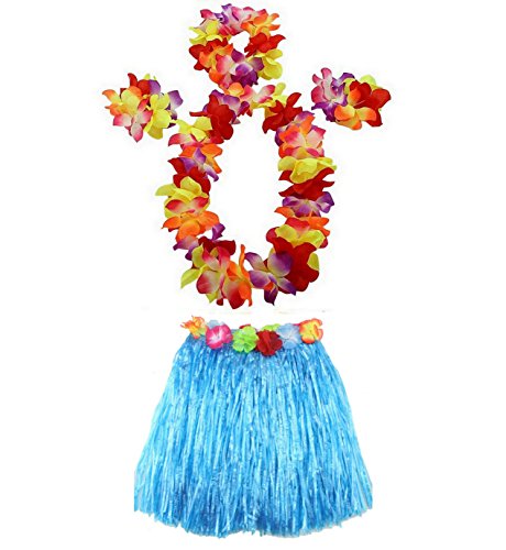 1 Set 40cm Kids Party Hawaii Dress Hula Grass Skirt - Double Layer Thickened Hawaii Skirt for Luau Party Decorations Supplies