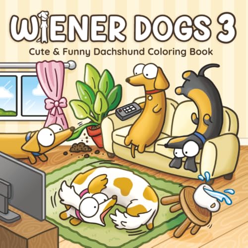 Wiener Dogs 3: Bold and Easy Coloring Book for Adults and Teens Featuring Cozy Dachshunds and Funny Sausage Dogs (Wiener Dogs Coloring Books) image 2
