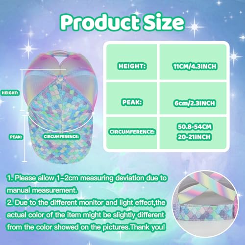 Girls Glitter Baseball Cap Criss Cross Hat, Girl Ponytail Hat - Kids Baseball Cap with High Bun Messy Ponytail (Ages 5-15)3