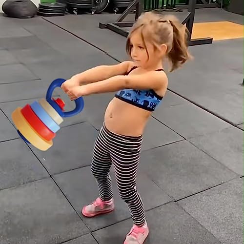 RAINBOW TOYFROG Kids Kettlebell - Fun Exercise Equipment and Stacking Toy Weights - Toddler Gym Workout Toys and Fitness Games - Cool Baby Sports Stuff for Boys and Girls - Adjustable Weight - Image 6