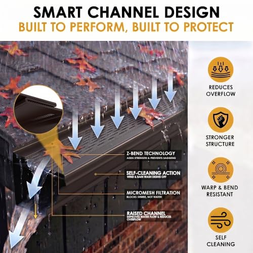 Image of Micromesh Gutter Guards, 5 Inch, 100 FT, Dark Bronze