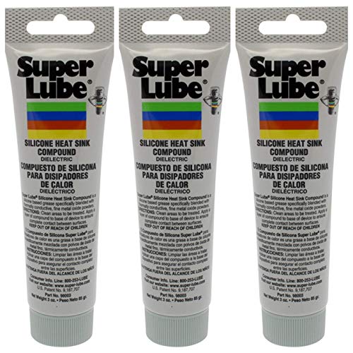Super Lube 98003 Silicone Heat Sink, 3 oz Tube, White (Three Pack)