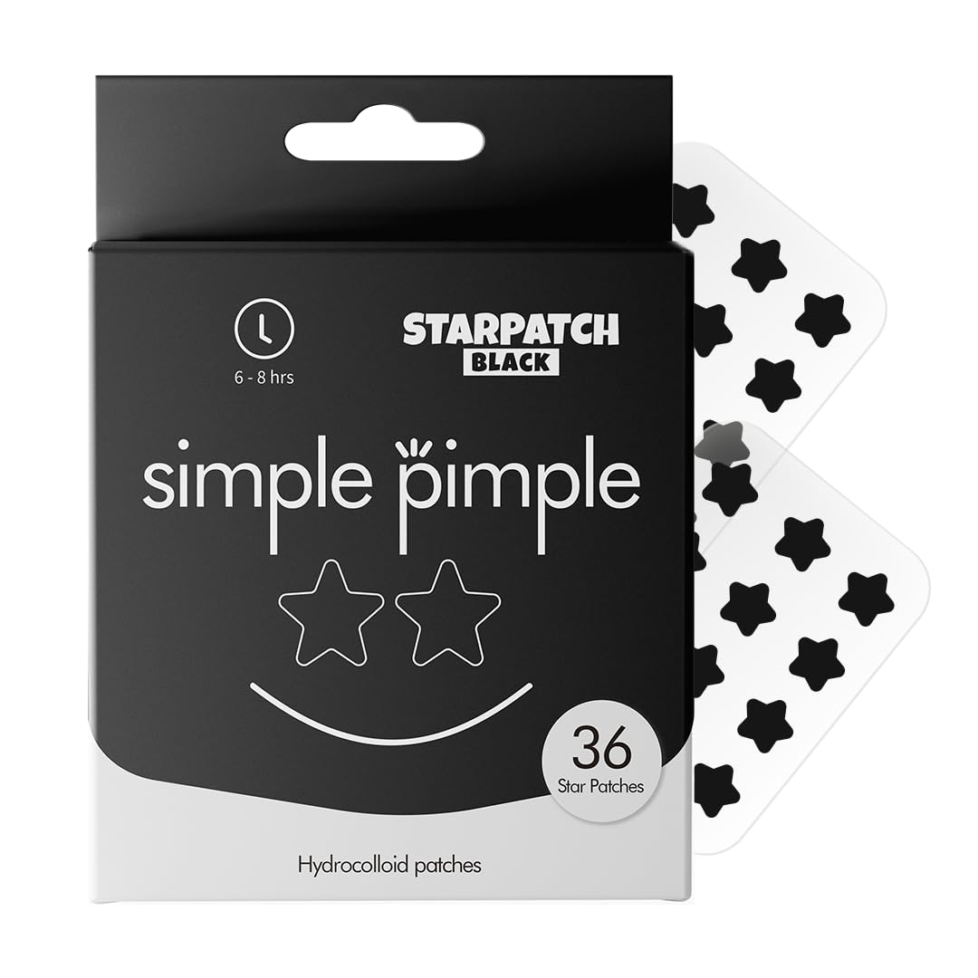 Pimple Patch Invisibile, Patch Brufoli Acido Salicilico, Tea Tree e Centella Asiatica | Cerotti Brufoli Idrocolloidali, Pimple Patches per Asciugare ed Eliminare le Impurità (36, Black)