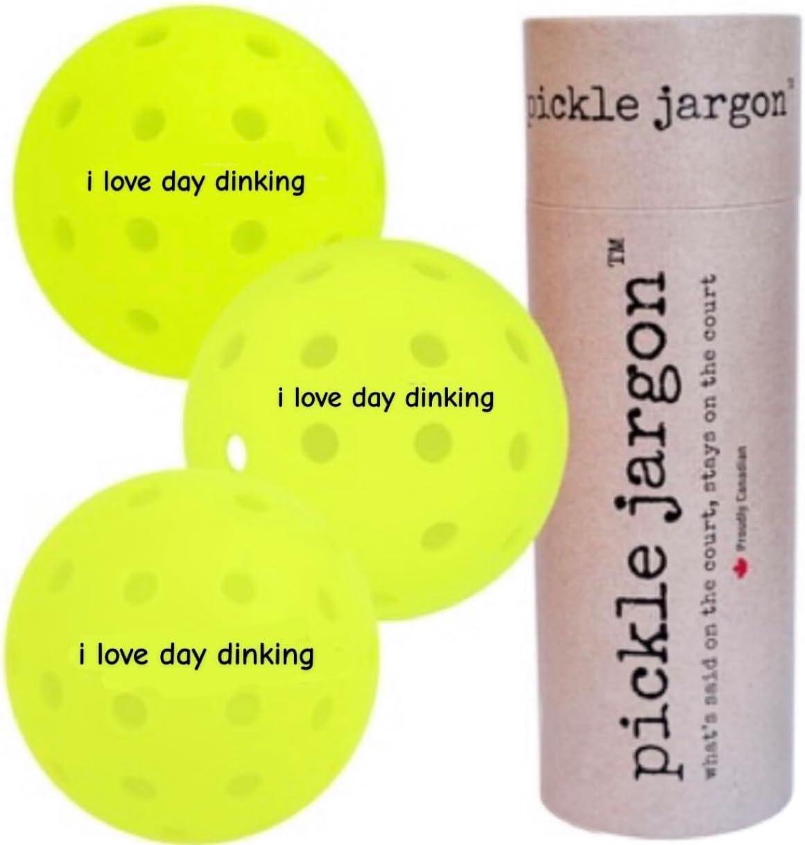 Pickleball Balls - USAPA-Approved Outdoor Balls With Witty Text, Perfect Pickleball Gift, Tournament-Grade Bounce, Wind-Resistant ( 26g Each)