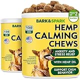 BARK&SPARK Calming Hemp Treats for Dogs - Made in USA with Hemp Oil - Anxiety Relief - Separation Aid - Stress Relief During Fireworks, Storms, Thunder - Aggressive Behavior, Barking - 240 Soft Chews