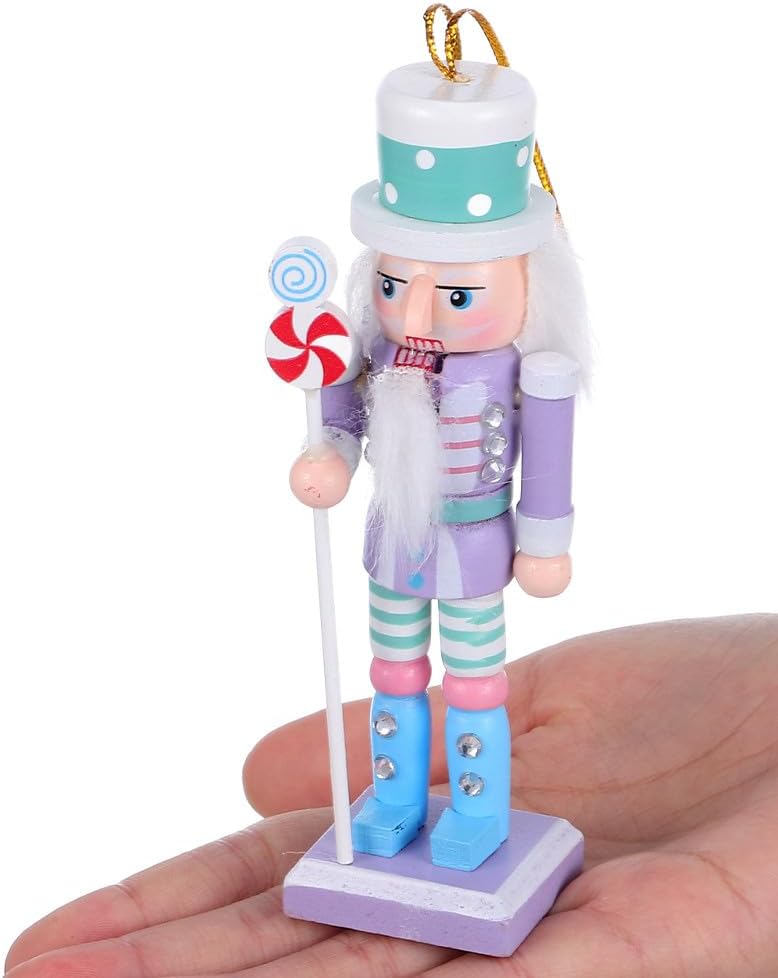 Cabilock 2 Sets Christmas Nutcracker Ornament Small Wooden Soldier Hanging Decorations Nutcracker Figure Ornament for Christmas Figure Decoration