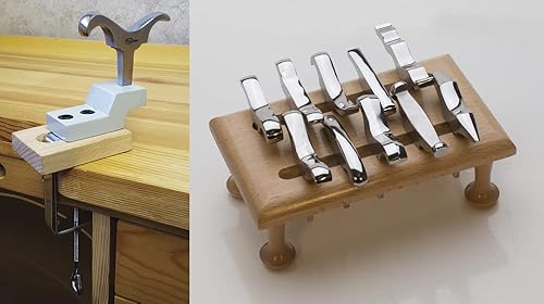 Miniatura 3 de 12piezas Mini estaca formando juego de herramientas wstand y Vise para joyas y metal formando