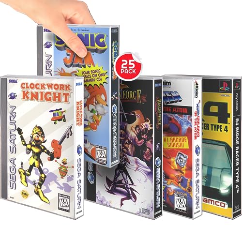 EVORETRO Protector de caja de juegos para juegos Sega CD, Saturn y Sony PS1 Longbox Games, bolsas de 0,40 mm de grosor, fundas de juegos al por menor, compañero de consola de juegos retro para