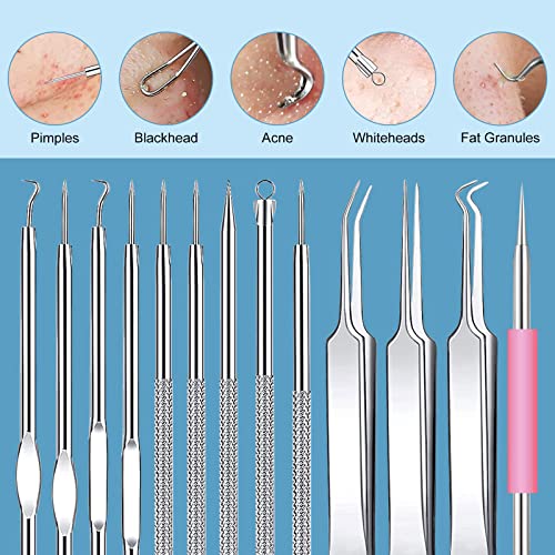 13 Stück Pickelentferner Werkzeuge Mitesserentferner Set,Komedonenquetscher Warzenentferner Akne Pickel Mitesser… - Image 6
