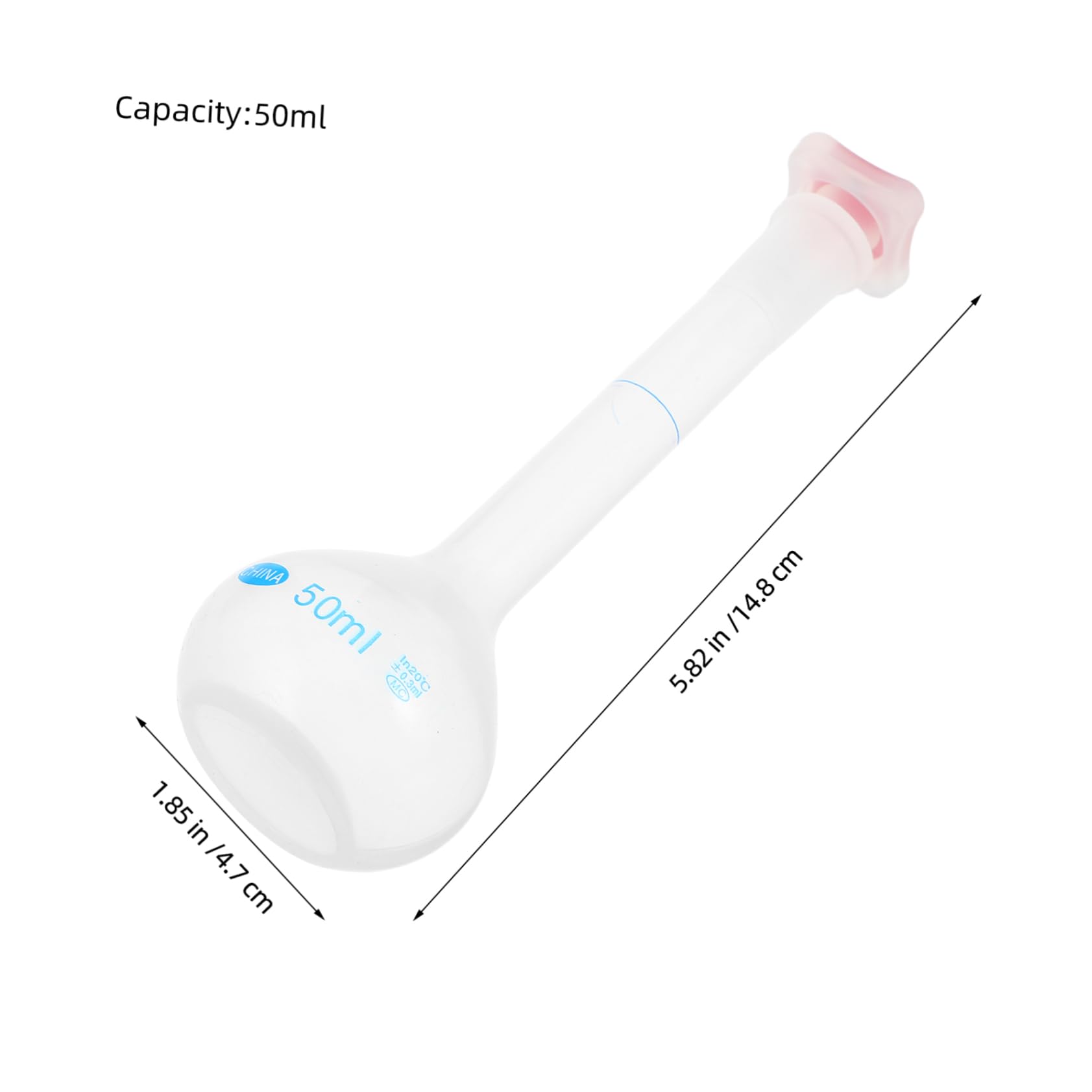 ERINGOGO Portable Science Flask 50ml Liquid Filling Bottle for Accurate Lab Measurements