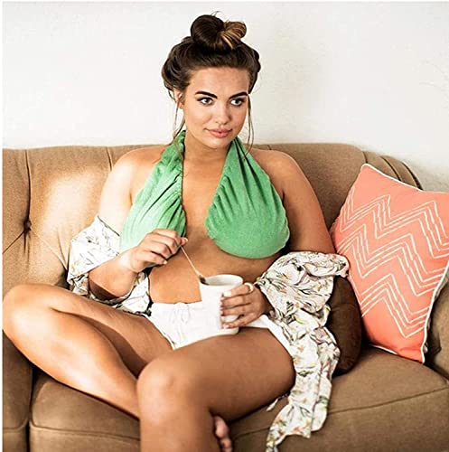 Yaepoip Comfortable Tata Towel Bra, Hanging Neck Nursing Bras, Breast-Feeding Tube Top Suitable for Home Wear, Womens Soft Sport Absorb Water Sweat-Absorb Bras (Color 1,L)