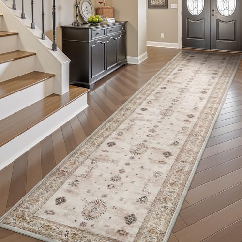 AMOAMI Vintage 2X10 Runner Rug Non Slip Soft Runners for Hallways Washable Hallway Runner Rug Bedside Rugs for Bedroom Long for Hallways Entryway Laundry Room Stair Kitchen Bathroom