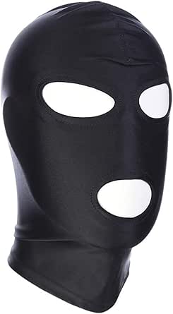 BESTOYARD Black Face Mask Elastic Breathable Open Eyes Open Mouth Zentai Costume Hood Mask - Size M