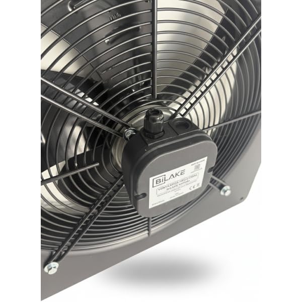 Bilake Extractor Helicoidal Empotrable Ø400 mm | 3980 m³/h - 180W | Ventilador Industrial de Pared en Acero IPX4