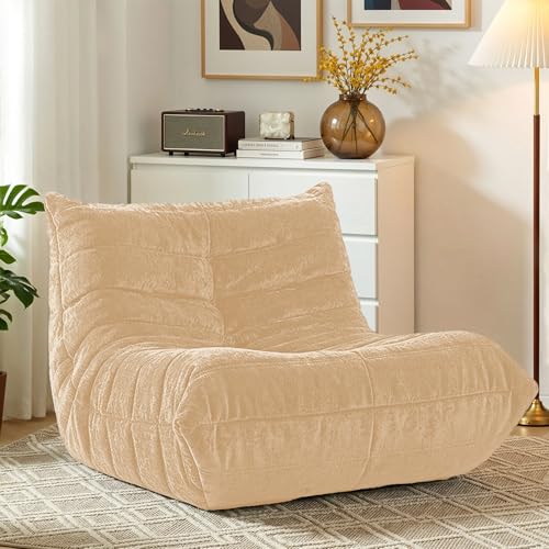 Image of HABUTWAY Giant Bean Bag Chairs Lazy Sofa for Adults,Single,Khaki