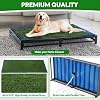 HOMBYS Porch Grass Potty for Dogs with Drain, Artificial Grass Dog Potty Tray for Indoor & Outdoor,Pet Litter Box for Small Dogs, Puppy Toilet for Patio (25 L x 23 W x 6 H)
