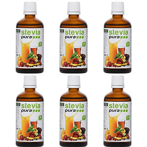 Flüssiges Stevia Extrakt Fluid (Tafelsüße) 6 x 50 ml - STEVIA Fluid - flüssiges Stevia Extrakt/natürliches Süßungsmittel/Premiumqualität / Zuckerersatz Cover