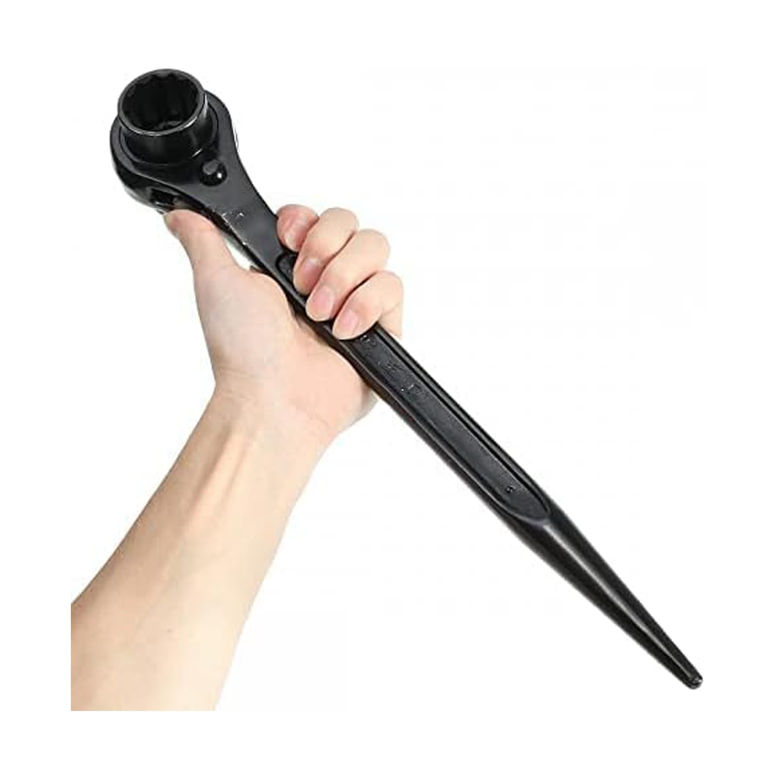 Elecbee 19-24mm Scaffold Spanner,Ratchet Podger Spanner Universal Head Wrench,Steel Erect Spanners Scaffold Erecting Ratcheting Adjustable Socket Adapter Hand Tools for Car Repair,Carpentry (Black)