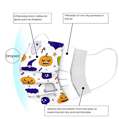 AxiBa Bandanas faciais descartáveis para crianças, bandanas faciais descartáveis de 3 camadas não te